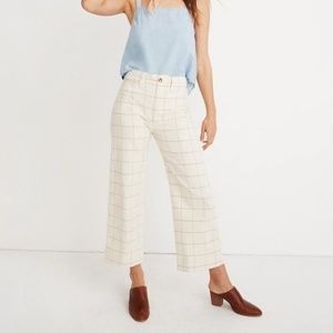 Madewell Emmett Wide-Leg Crop Pants in Windowpane